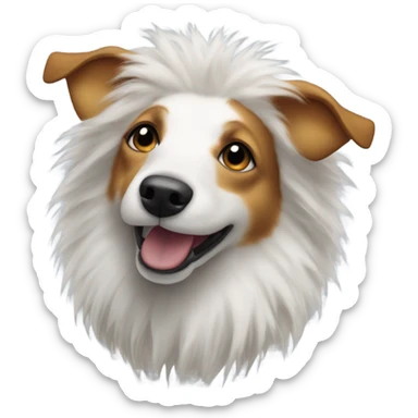 jack russel dog with lion mane sticker