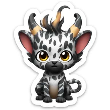 an edgy cute kawaii vernid-fionbri with splash patterns full body sticker