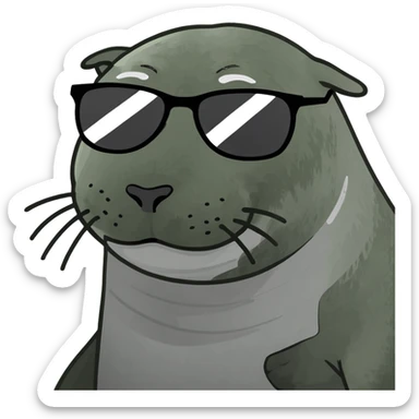 Seal wearing sunglasses sticker