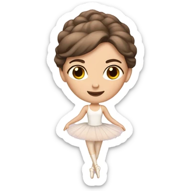 Brown haired white skin ballerina sticker