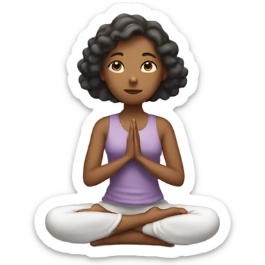 girl meditating sticker