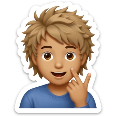 Emoji mordiendose el dedo en forma coqueta  sticker