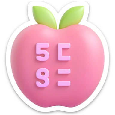 light pastel pink round pill with a score line, 3D Apple emoji style sticker