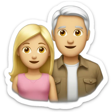 white family with two child sticker