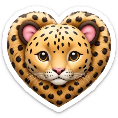 Cuore leopardato peloso sticker