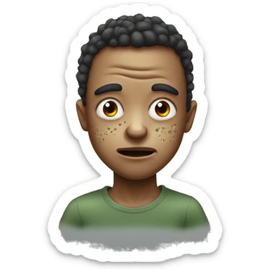 ugly boy with giant wart on eye sticker