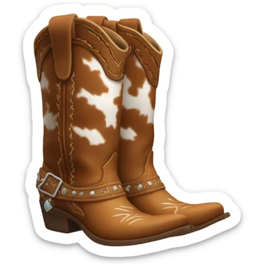 Cowhide cowboy boots sticker