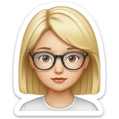 Girl with blonde highlights and glasses sticker
