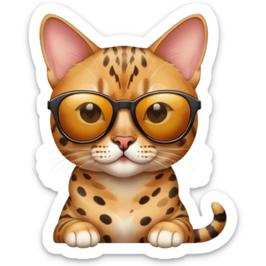 bengal cat with sunglasses  sticker