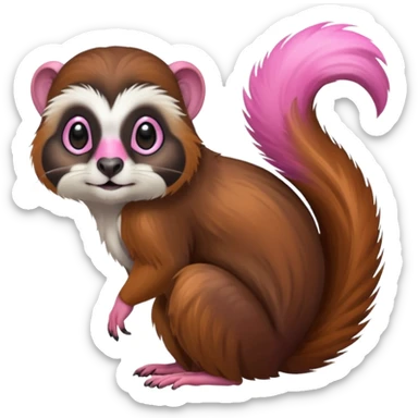 Colorful shiny hyper-realistic cute smooth soft fuzzy Tamarin-Squirrel-hybrid (full body) sticker