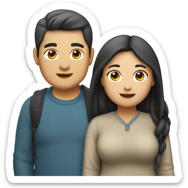 Chubby asian couple sticker