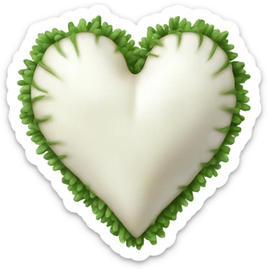 white heart adorned with garlic garland sticker