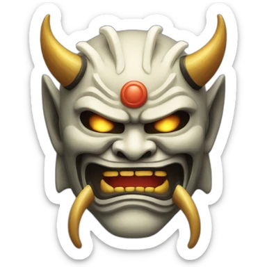 spectral japanese oni mask sticker