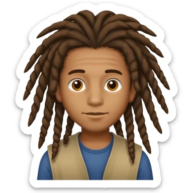 brown boy with mid-legnth dreadlocks sticker