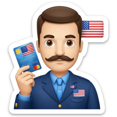 stefan cel mare credit card with us flagwith mustache sticker