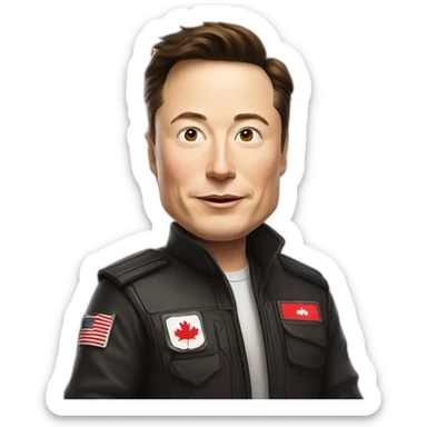 elon musk with canada flag sticker