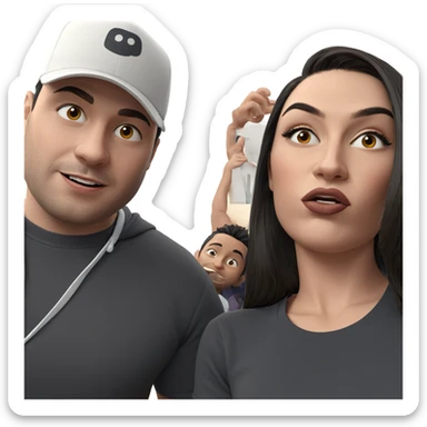 casual portrait of two friends sticker