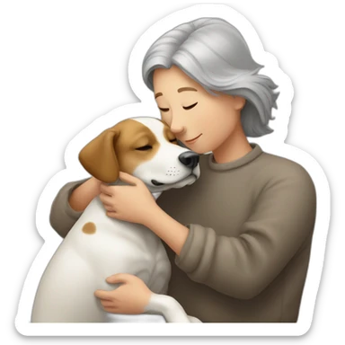 Un humain qui caresse en chien sticker