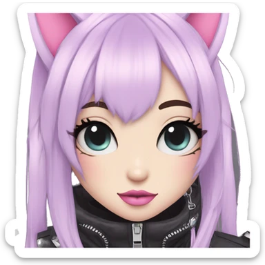 Edgy Kawaii Cute Cool Pastel Cartoon Beautiful Elegant Pretty Anime Punk Techwear Gothic Catgirl sticker