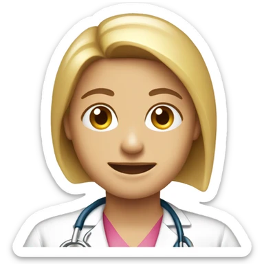 Doctor medicine health worker pink scrub women sticker