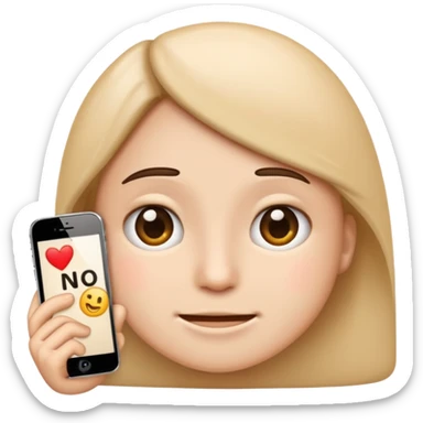iPhone emoji with text message saying no not smiling and no red dots in dace sticker