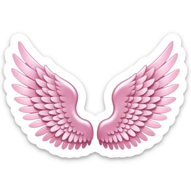 Tiny, mini, so smallest, soft pink, sparkly angel wings sticker