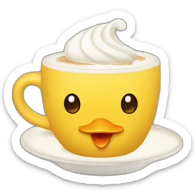 quackuchinno coffee (a yellow cappuchino with a duck in the foam sticker