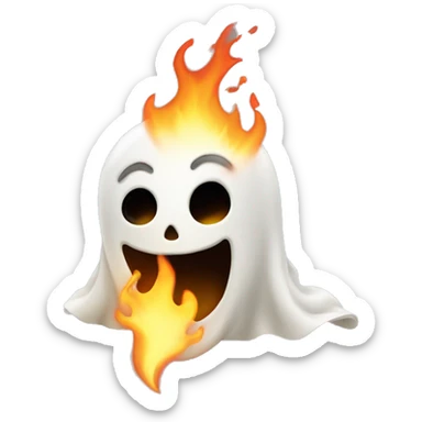 Ghost on fire  sticker