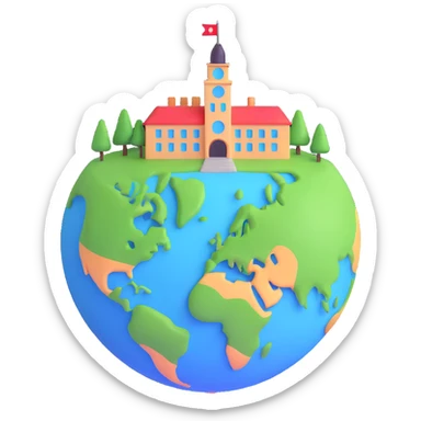 university building on planet Earth sticker