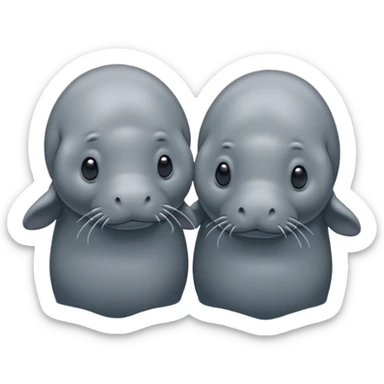 two manatees sad and apart sticker