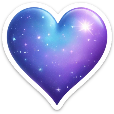 Shiny pastel purple blue galaxy heart  sticker
