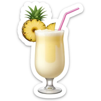 Pina Colada – coconut or glass with pineapple slice and straw sticker