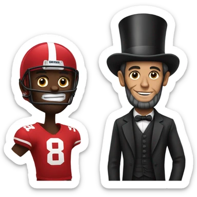 Red football player and Abraham Lincoln  sticker