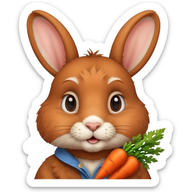 carrot-eating rabbit sticker