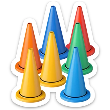 colorful Cone markers
 sticker