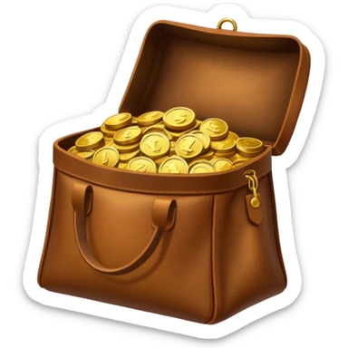 coins inside leather bag sticker