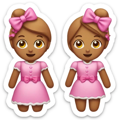 gingerbread girl with pink outfit and pink bow sticker