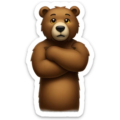 bear arm crossed in shape of an x sticker