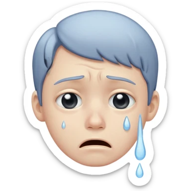 Crying so hard as hard as possible and a boy like rivers of cry sticker