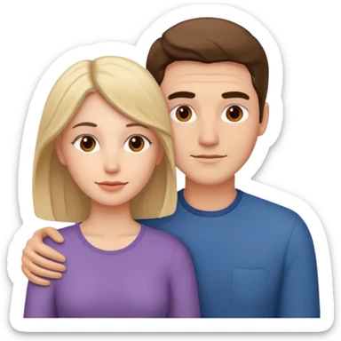 Naked man and woman laying together sticker