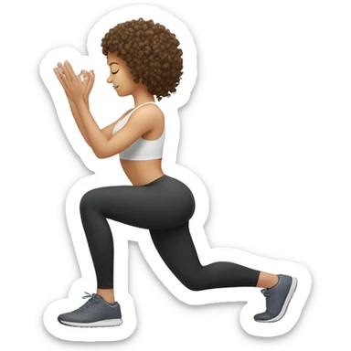 White Curly girl doing glutes training   sticker