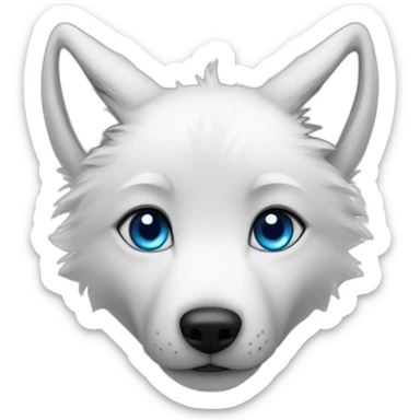 white wolf cub with blue eyes sticker