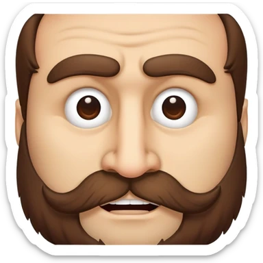 hairy man with a crooked nose sticker