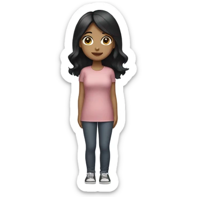 Girl with black hair getting up sticker