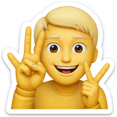 Classic emoji holding two fingers he just kissed into the air sticker