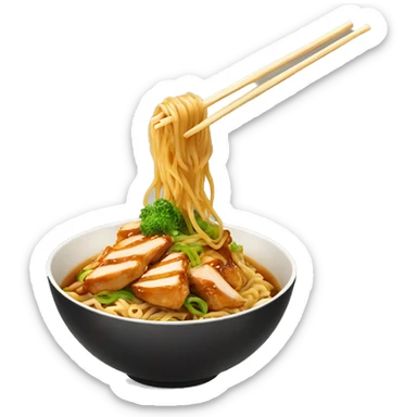 Chicken teriyaki noodles in a bowl  sticker