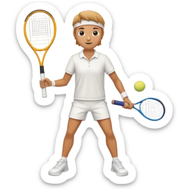 High resolution full body of a tennis player sticker