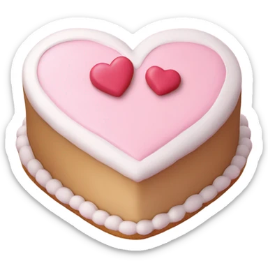 Heart shaped cake pink and white coquette  sticker