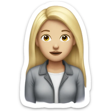 Blonde girl who is ill sticker