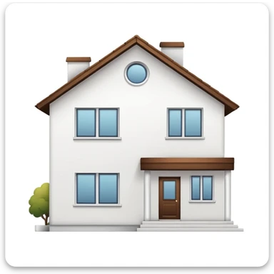 shared house minimalistic on white background, fullly filled sticker